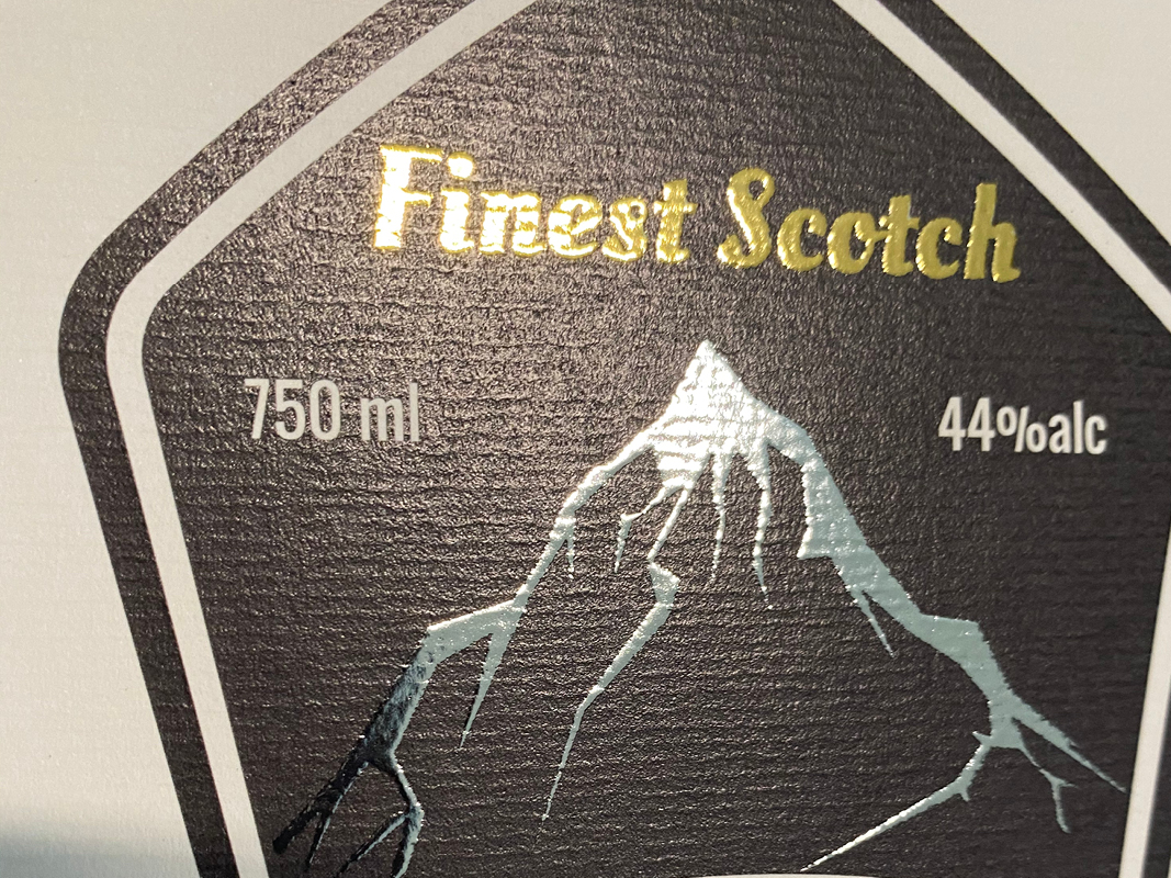 Etiket met goudfolie