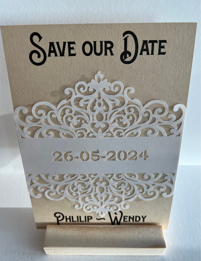 Laser save the date kaarten