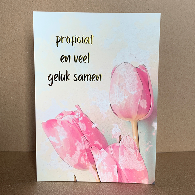 Ansichtkaarten drukken met goudfolie
