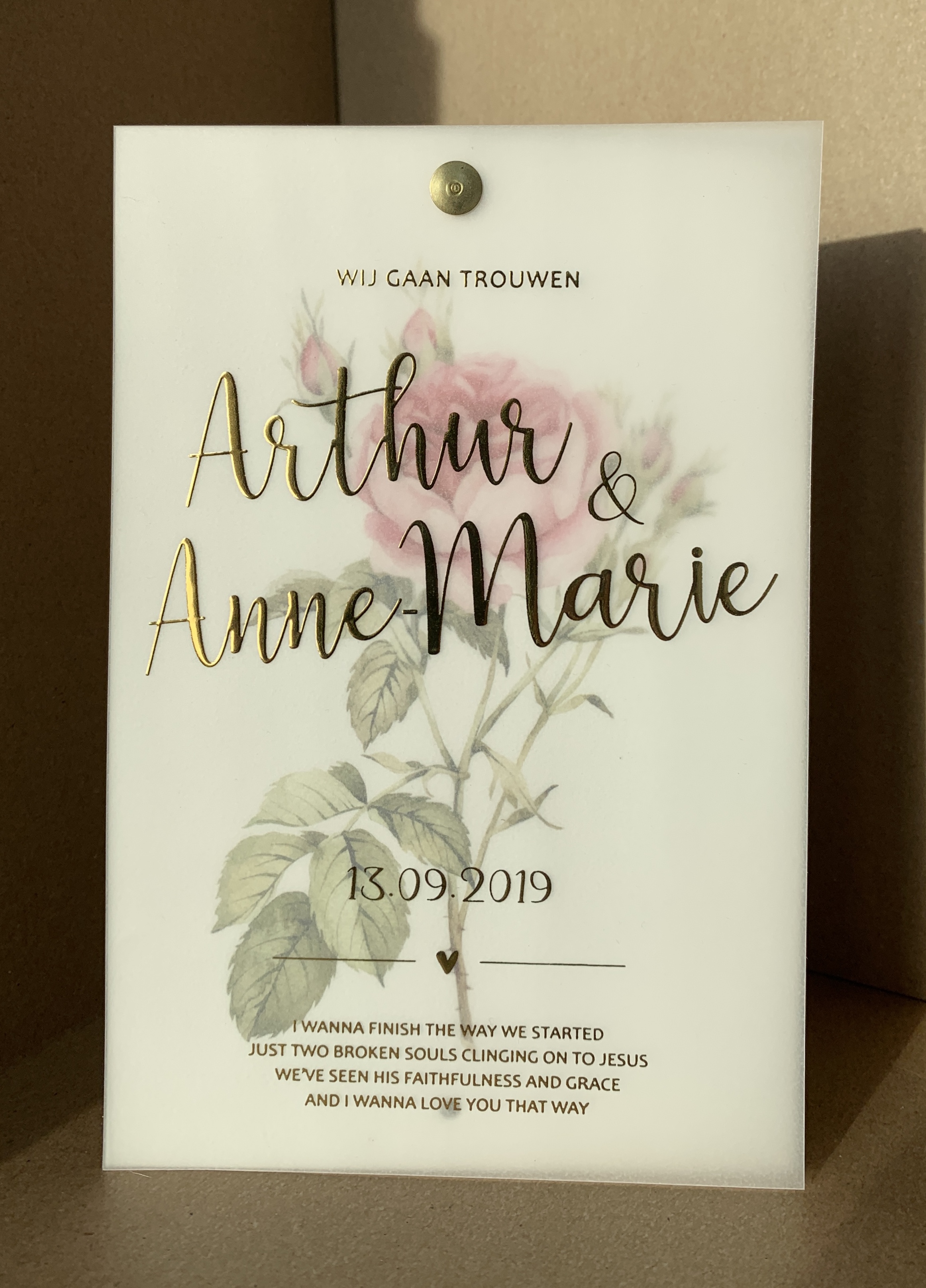 Inlegvel voor trouwkaarten